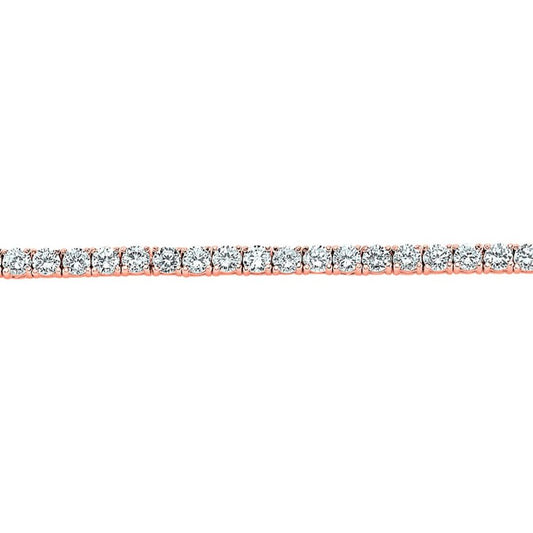 Rose Silver  CZ 4 Claw Line Tennis Bracelet 4mm 7.5 inch - GVB096R