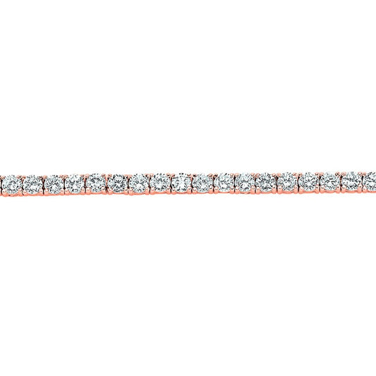 Rose Silver  CZ 4 Claw Line Tennis Bracelet 5mm 7.5 inch - GVB096R