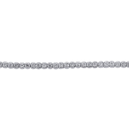 Silver  CZ Eternity Rubover Tennis Bracelet 4mm 7 inch - GVB098