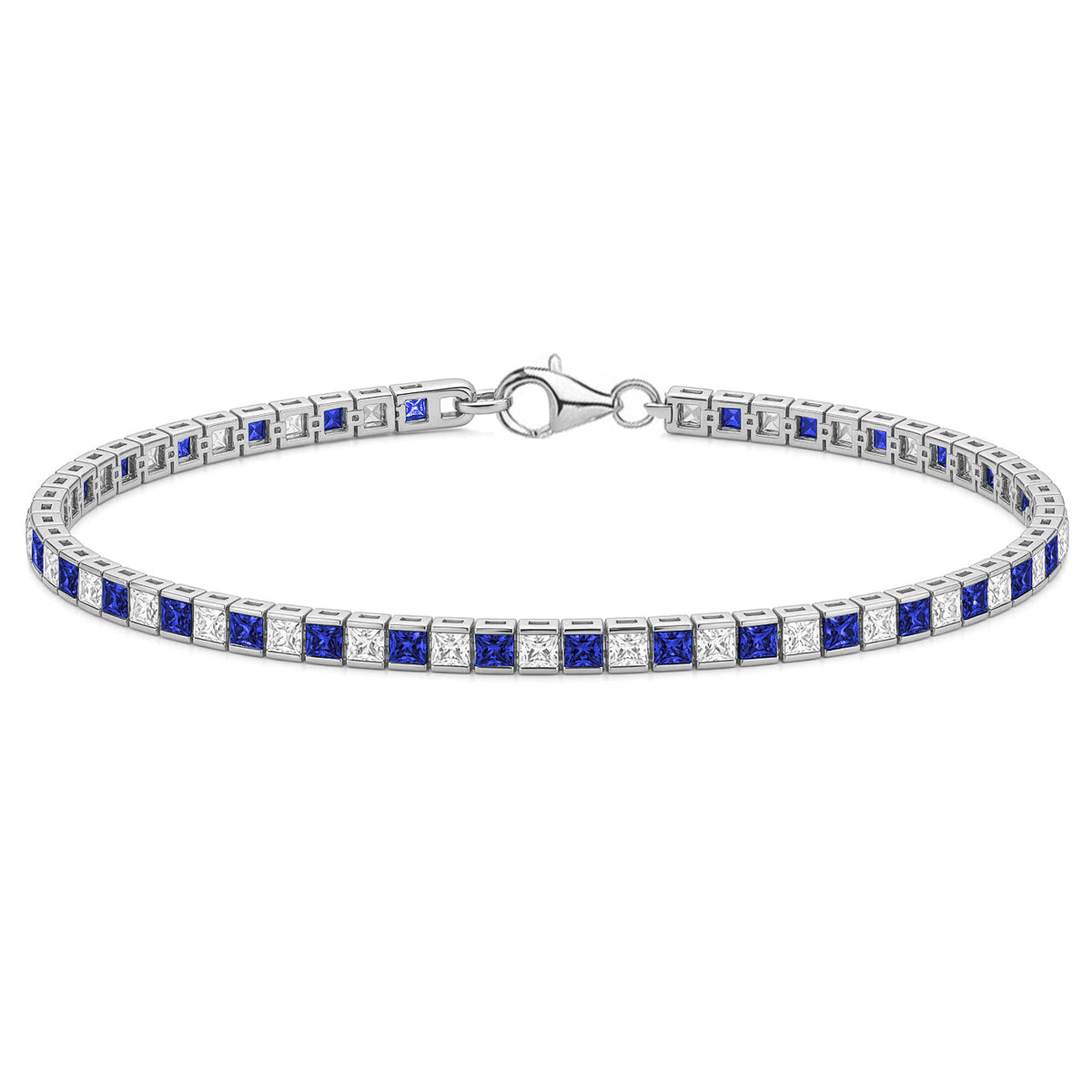 Rhodium Plated Brass  Tennis Bracelet - GVB103BRSAP