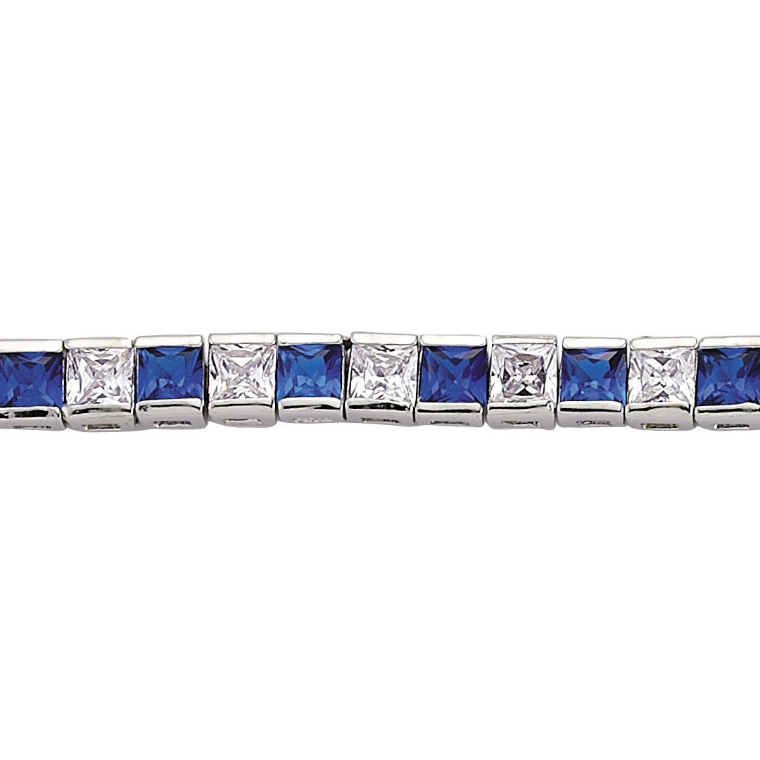Rhodium Plated Brass  Tennis Bracelet - GVB103BRSAP