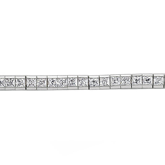 Silver  Princess CZ Tennis Eternity Line Bracelet 3mm 7.5" + 1" - GVB105