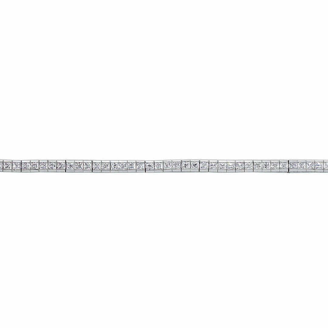 Silver  Princess CZ Tennis Eternity Line Bracelet 3mm 7.5" + 1" - GVB105