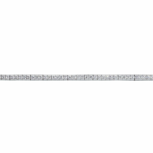 Silver  Princess CZ Tennis Eternity Line Bracelet 3mm 7.5" + 1" - GVB105