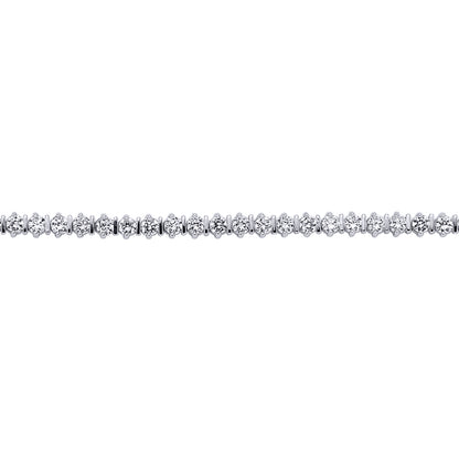 Silver  CZ Claw and Bar Set Line Tennis Bracelet 4mm 7 inch - GVB130