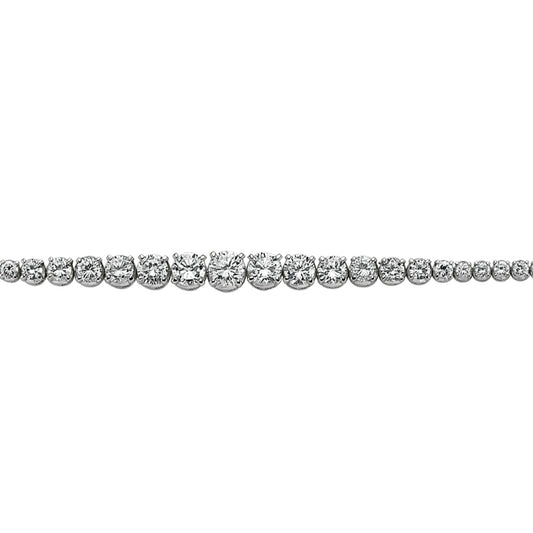 Silver  CZ Graduated Eternity Tennis Bracelet 8mm 7.5 inch - GVB155