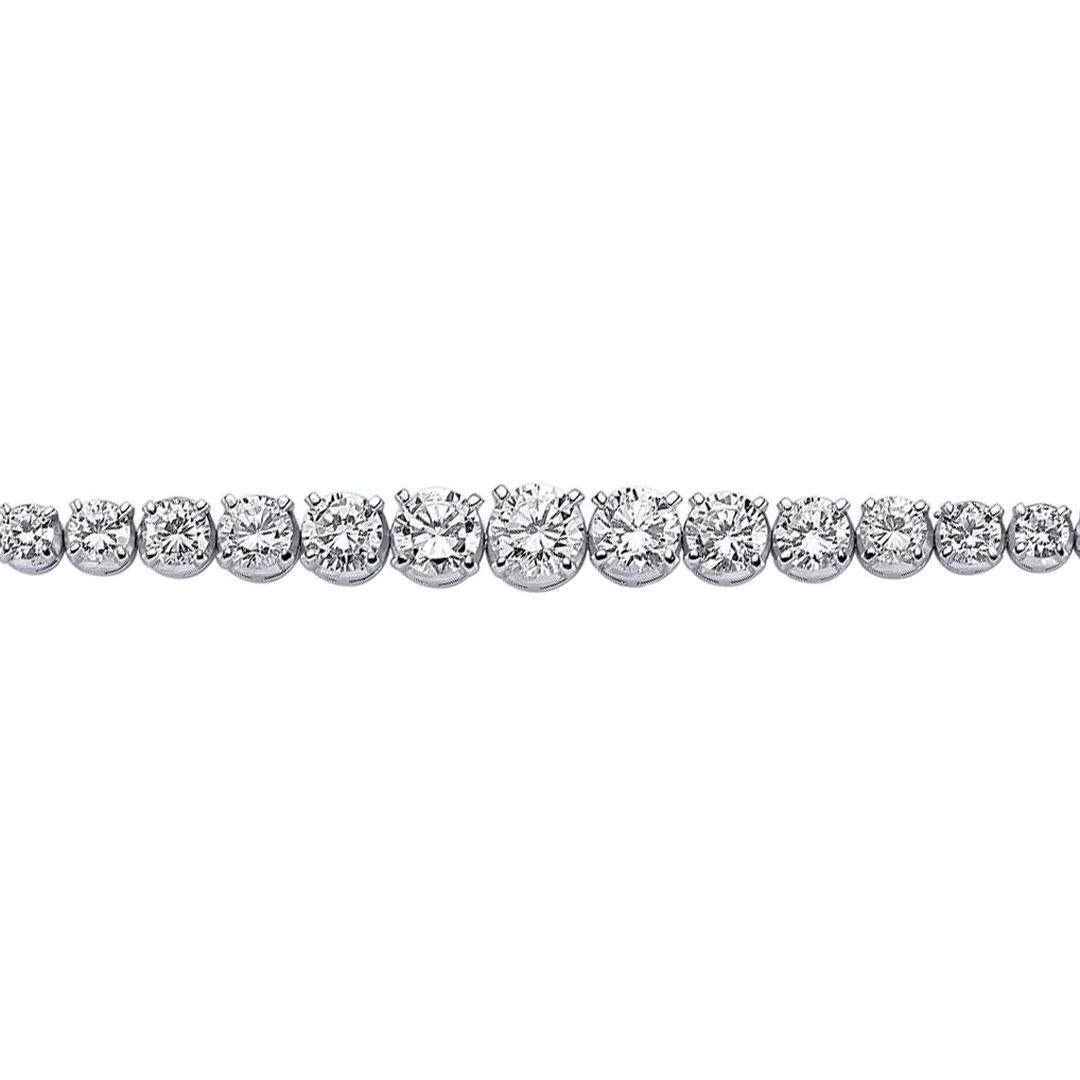 Silver  CZ Graduated Eternity Tennis Bracelet 8mm 7.5 inch - GVB155