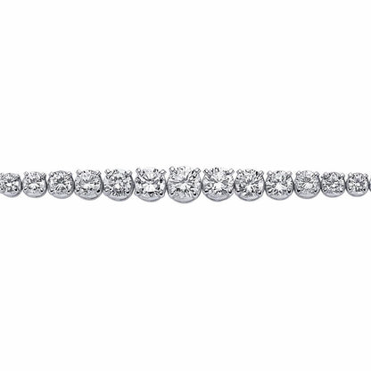 Silver  CZ Graduated Eternity Tennis Bracelet 8mm 7.5 inch - GVB155