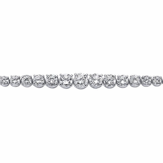 Silver  CZ Graduated Eternity Tennis Bracelet 8mm 7.5 inch - GVB155