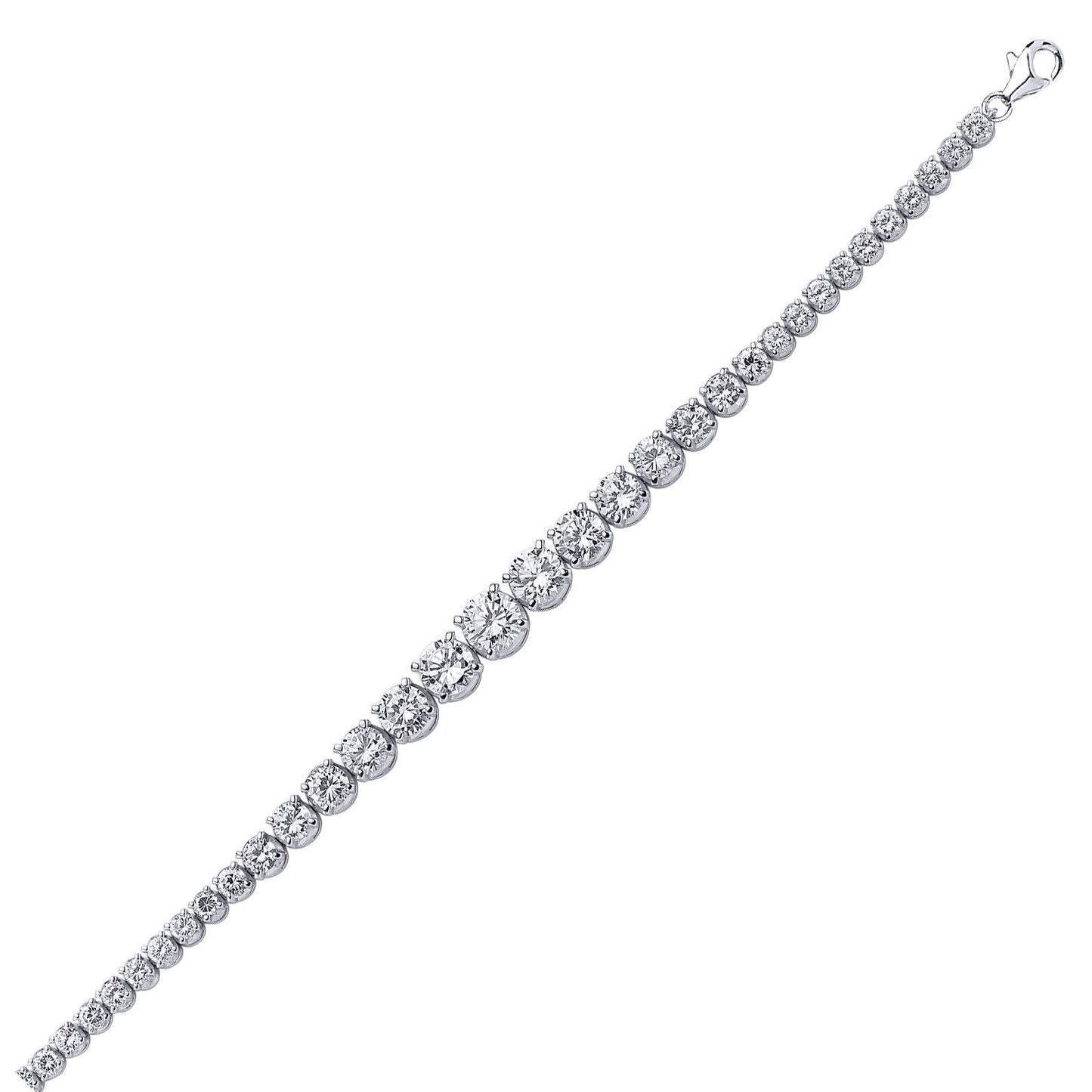 Silver  CZ Graduated Eternity Tennis Bracelet 8mm 7.5 inch - GVB155