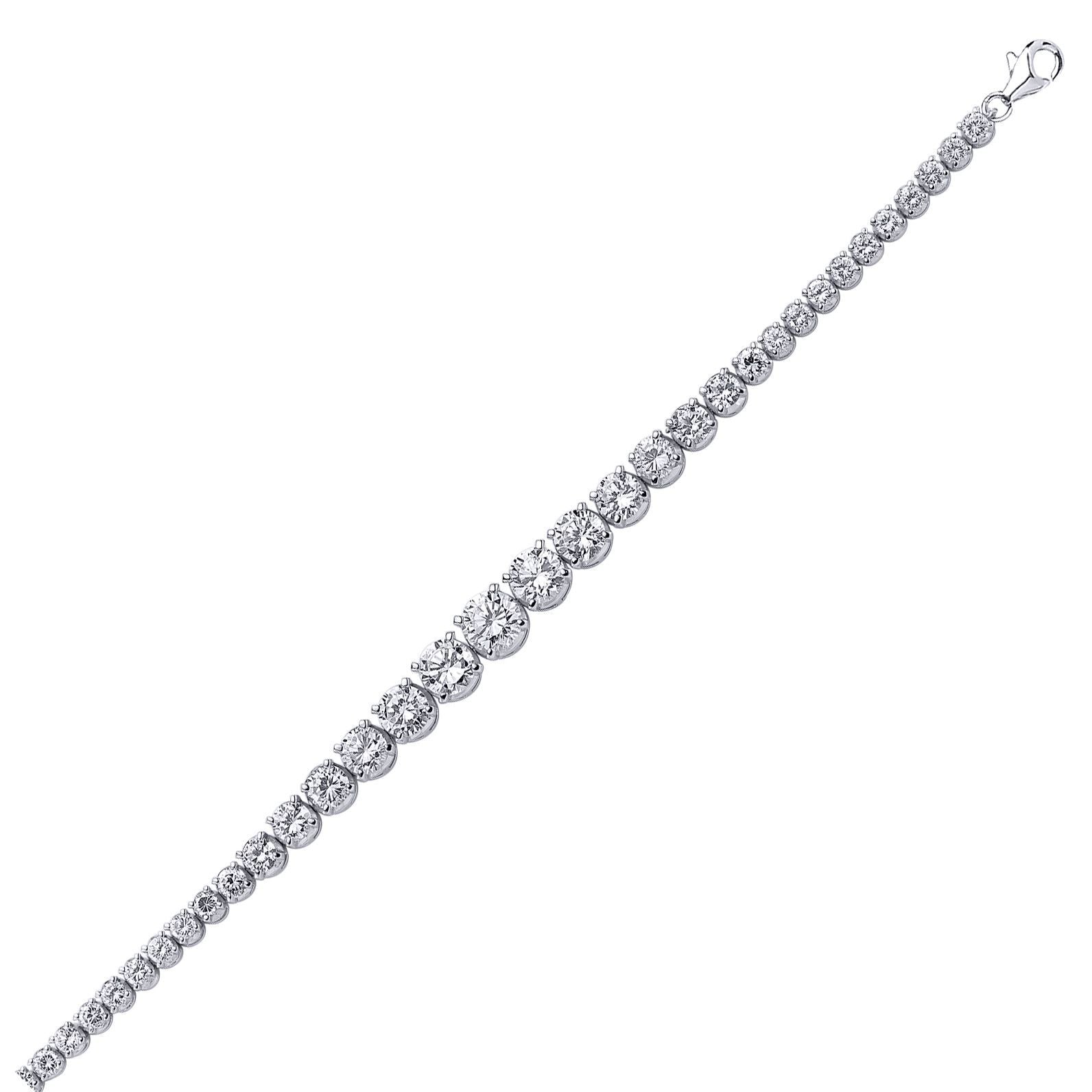 Silver  CZ Graduated Eternity Tennis Bracelet 8mm 7.5 inch - GVB155