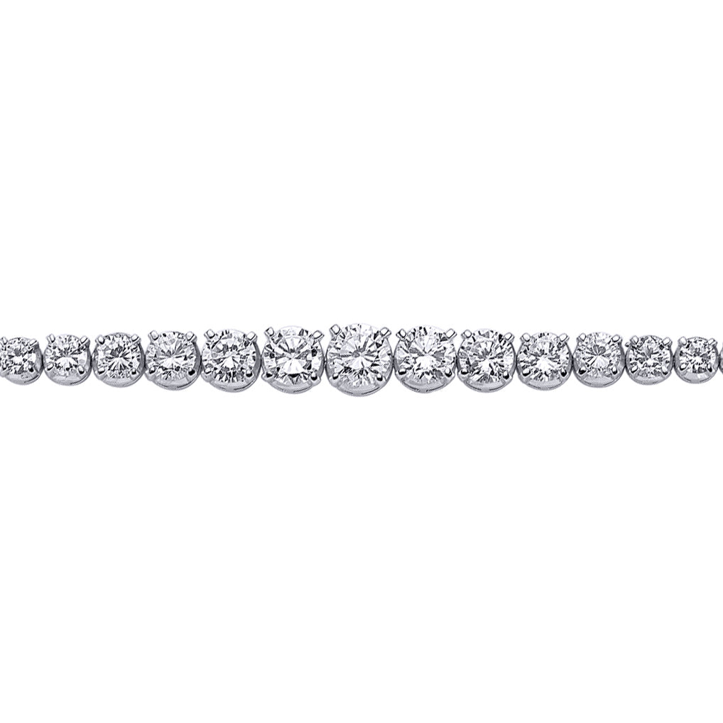 Silver  CZ Graduated Eternity Tennis Bracelet 8mm 7.5 inch - GVB155