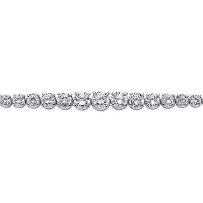 Silver  CZ Graduated Eternity Tennis Bracelet 8mm 7.5 inch - GVB155