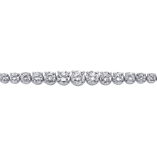 Silver CZ Graduated Eternity Tennis Bracelet 8mm 7.5 inch - GVB155