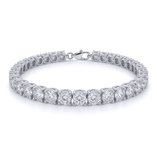 Rhodium Plated Brass  Tennis Bracelet - GVB168BR
