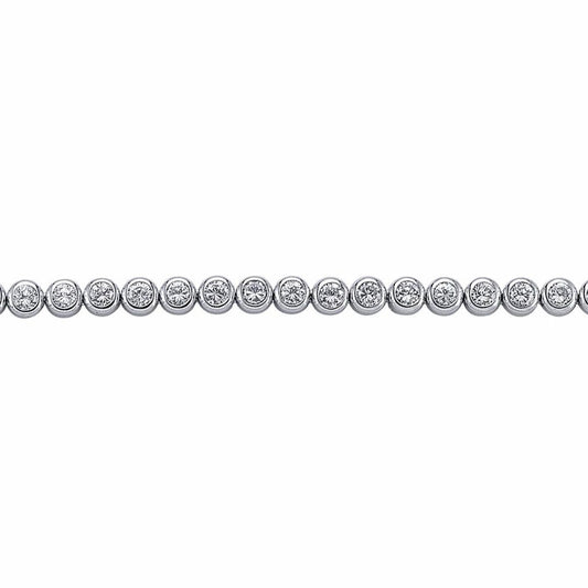 Silver  CZ Bubble Donut Eternity Tennis Bracelet 5mm 7 inch - GVB171