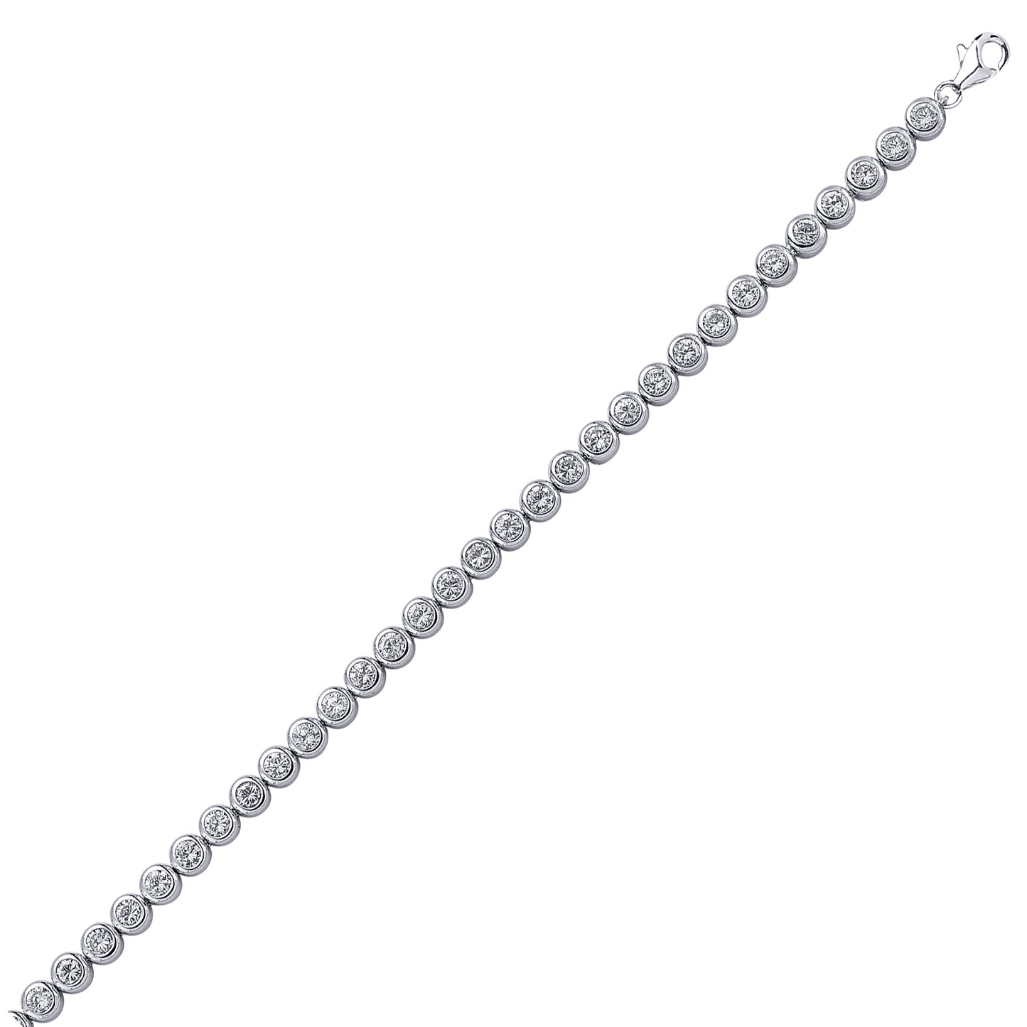 Silver  CZ Bubble Donut Eternity Tennis Bracelet 5mm 7 inch - GVB171