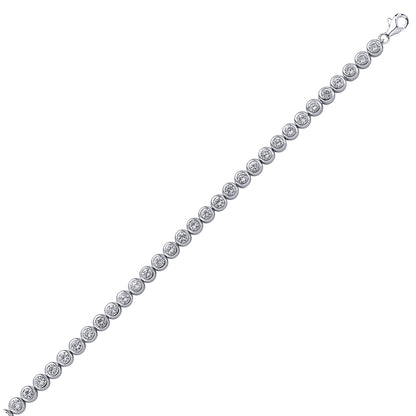 Silver  CZ Bubble Donut Eternity Tennis Bracelet 5mm 7 inch - GVB171