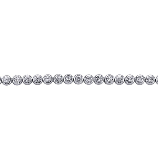 Silver  CZ Bubble Donut Eternity Tennis Bracelet 5mm 7 inch - GVB171