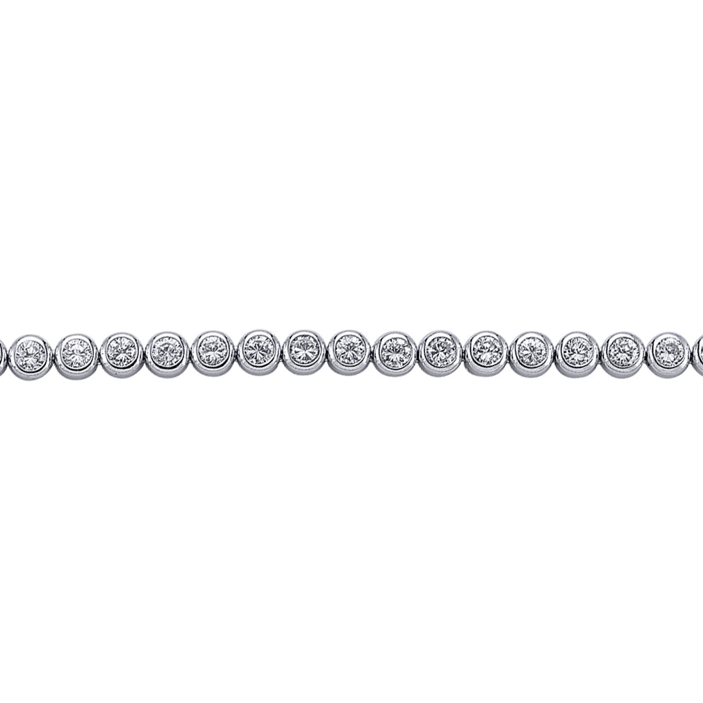 Silver  CZ Bubble Donut Eternity Tennis Bracelet 5mm 7 inch - GVB171