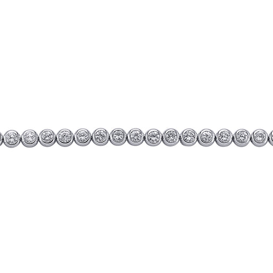 Silver  CZ Bubble Donut Eternity Tennis Bracelet 5mm 7 inch - GVB171