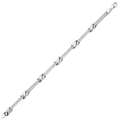 Silver  CZ Infinity Kisses Tennis Bracelet 6mm 8 inch - GVB172