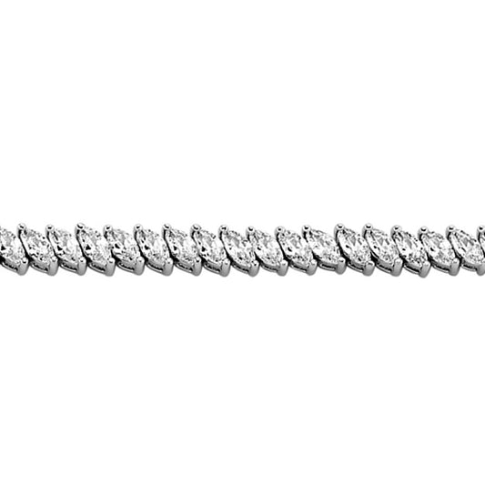 Silver  Marquise CZ Eternity Tennis Bracelet 5mm 7 inch - GVB191