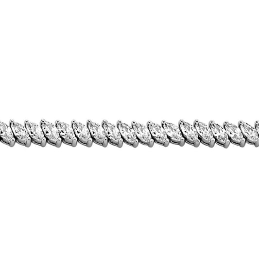 Silver Marquise CZ Eternity Tennis Bracelet 5mm 7 inch - GVB191