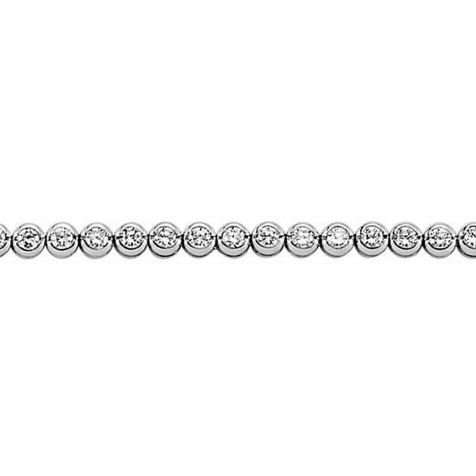 Silver  CZ Eternity Rubover Tennis Bracelet 3mm 7.5 inch - GVB193