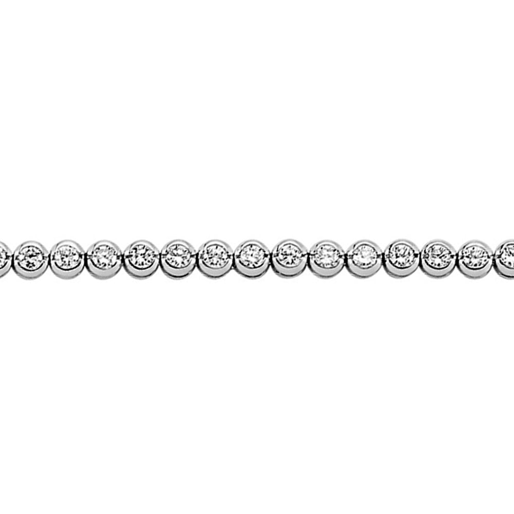 Silver  CZ Eternity Rubover Tennis Bracelet 3mm 7.5 inch - GVB193