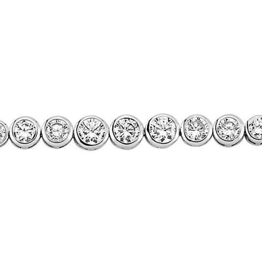 Silver CZ Graduated Eternity Tennis Bracelet 7mm 7.5 inch - GVB194