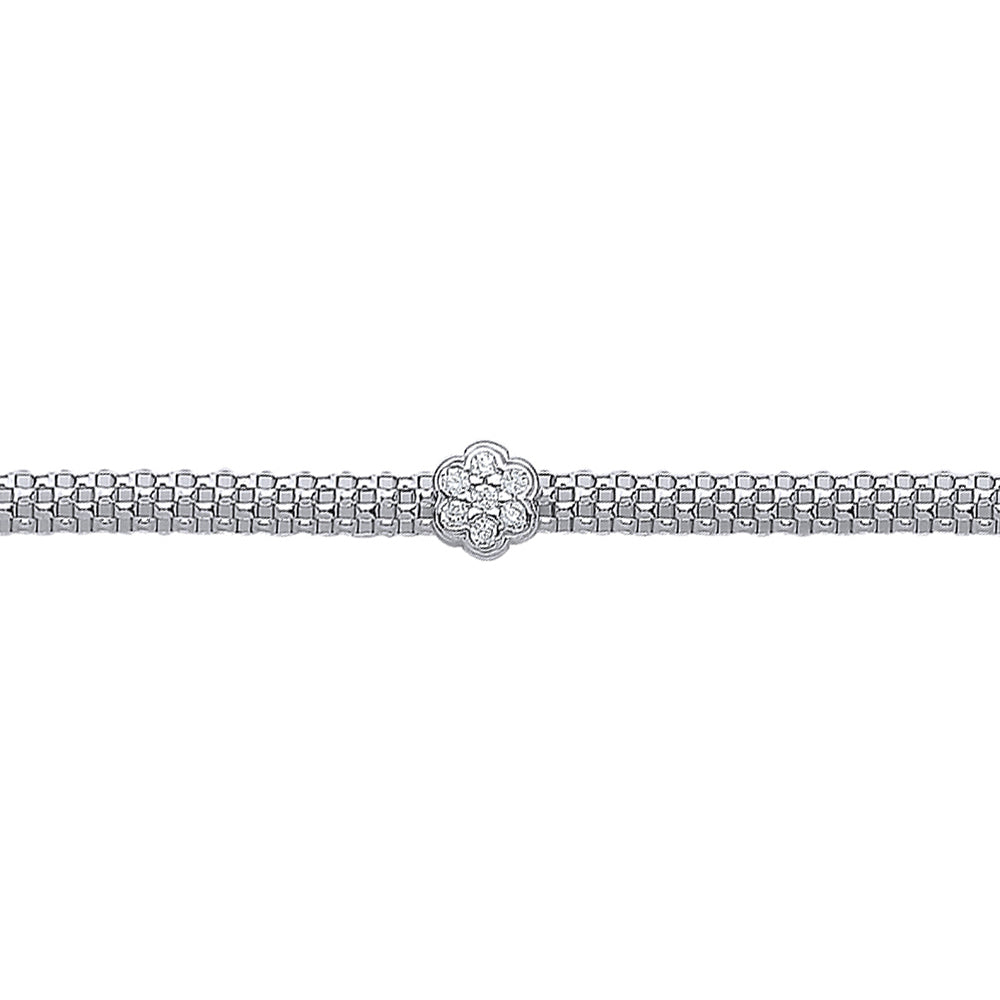 Silver  CZ Correanna Daisy Bracelet - GVB204