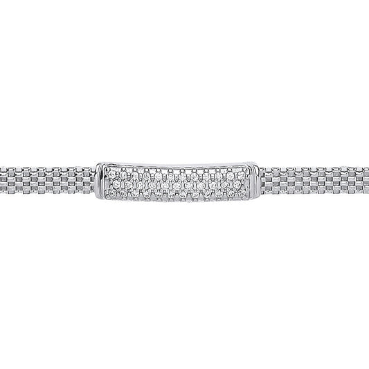Silver  CZ Correanna Bar Bracelet - GVB205RH