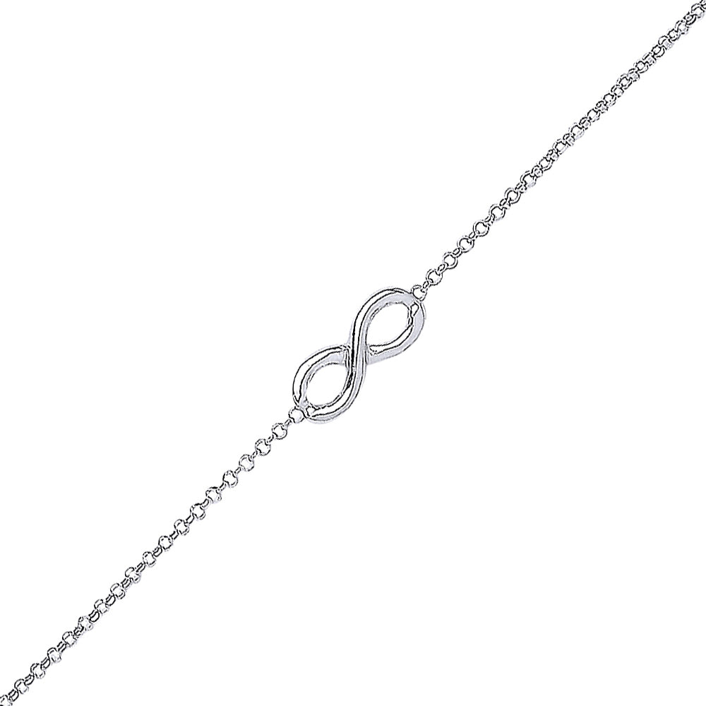 Silver  Infinity Charm Bracelet 7mm - GVB220