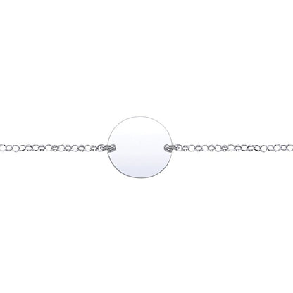Silver  ID Identity 17mm Round Disc Tag ID Identity Bracelet 13mm - GVB221