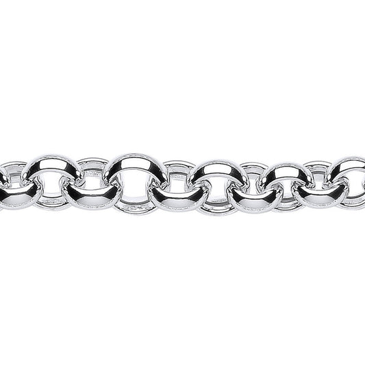 Silver  Graduated Hollow Belcher Chain Bracelet 10mm 8.25 inch - GVB280