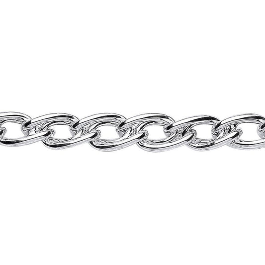 Silver Twisted Double Curb Link Chain Bracelet 9mm 8.25 inch - GVB281