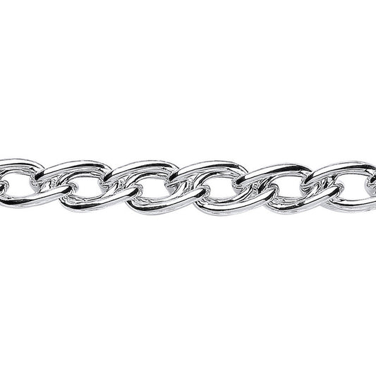 Silver  Twisted Double Curb Link Chain Bracelet 9mm 8.25 inch - GVB281