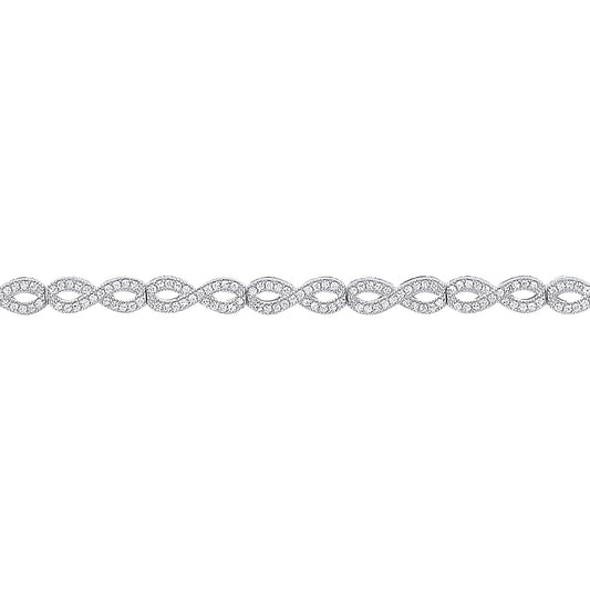 Silver  Infinity Figure 8 Eternity Tennis Bracelet - GVB294RH