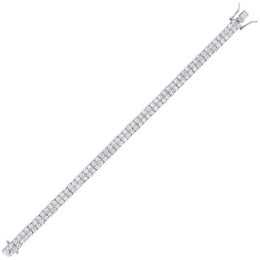 Silver  CZ Eternity Tennis Bracelet 5mm 7 inch - GVB297