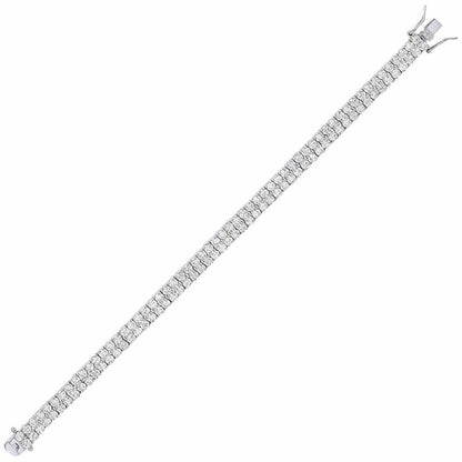 Silver  CZ Eternity Tennis Bracelet 5mm 7 inch - GVB297