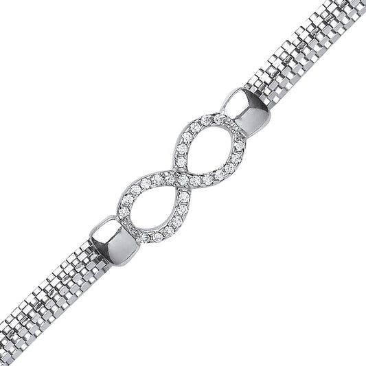 Silver  CZ Correana Infinity Bracelet - GVB326RH