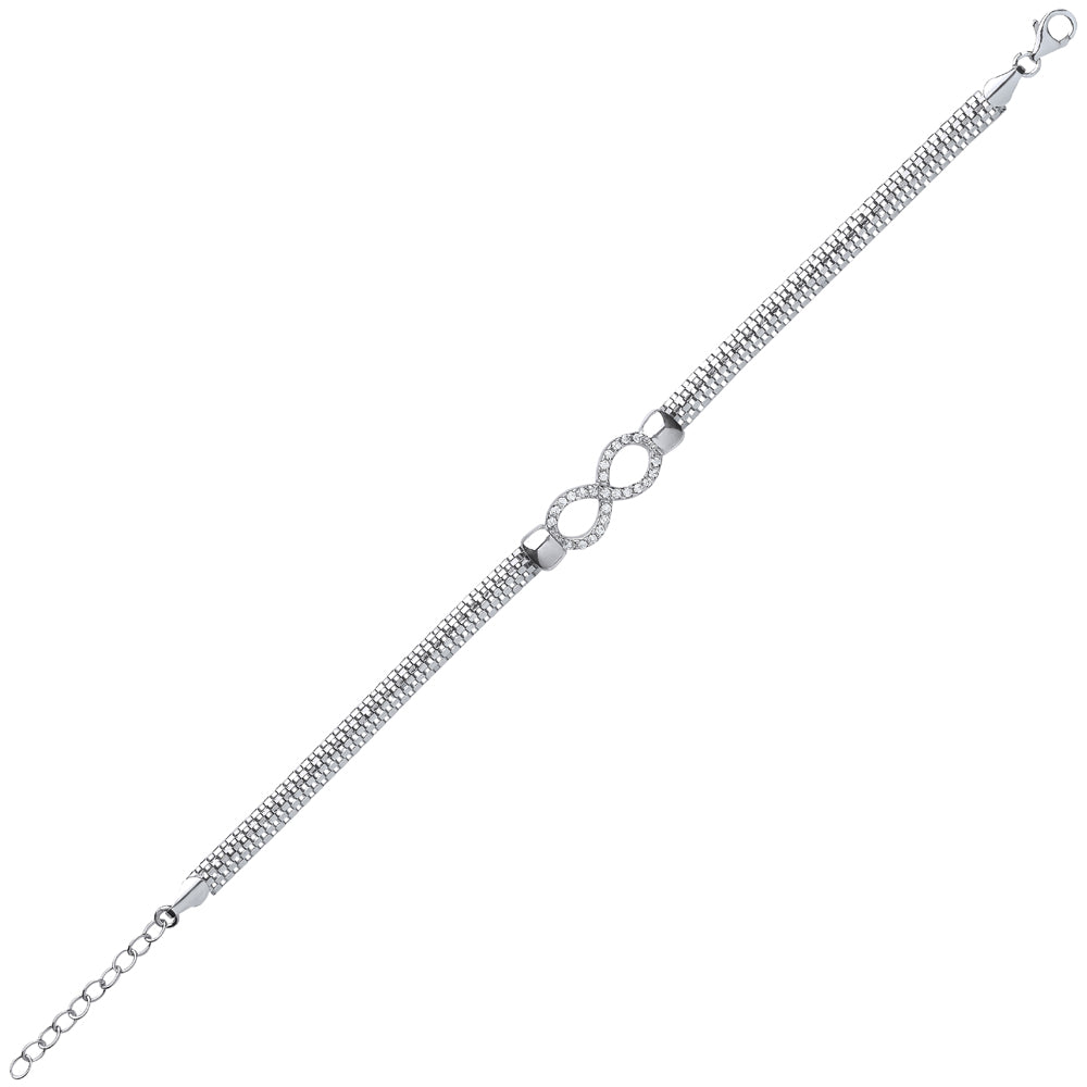Silver  CZ Correana Infinity Bracelet - GVB326RH