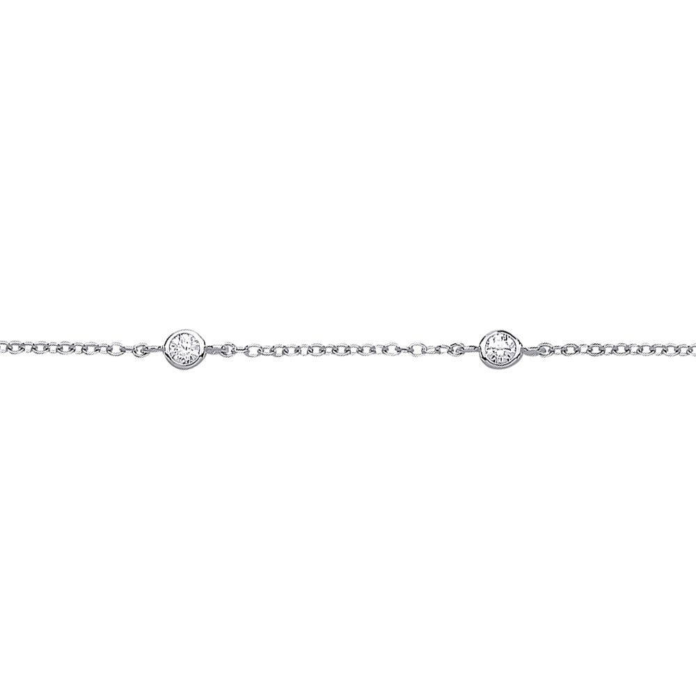 Silver  CZ By The Inch Yard Infinity Bracelet 5mm 7.5 inch - GVB327