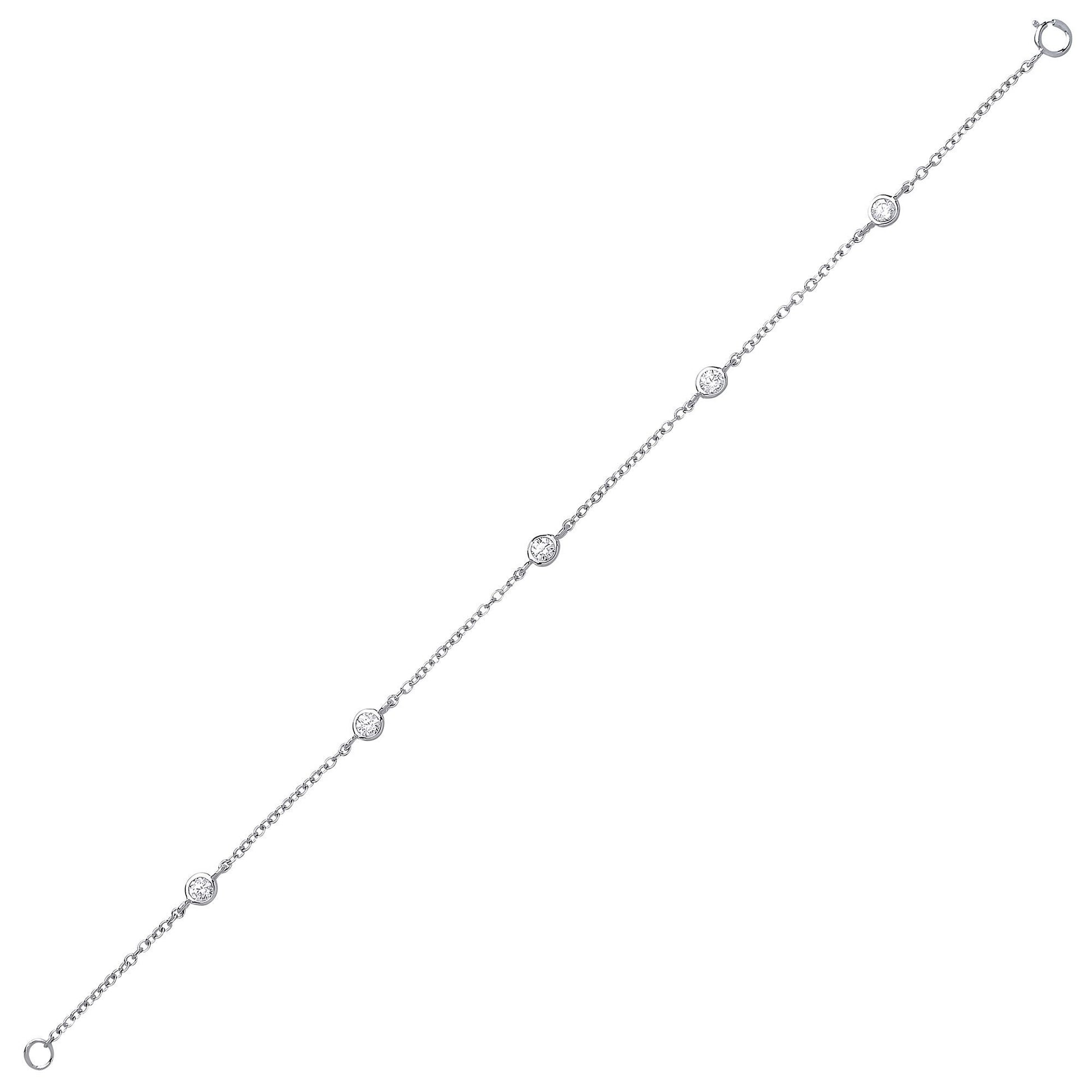 Silver  CZ By The Inch Yard Infinity Bracelet 5mm 7.5 inch - GVB327
