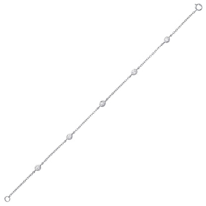 Silver  CZ By The Inch Yard Infinity Bracelet 5mm 7.5 inch - GVB327
