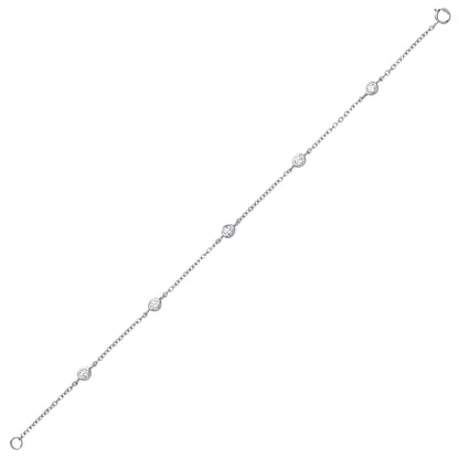 Silver  CZ By The Inch Yard Infinity Bracelet 5mm 7.5 inch - GVB327