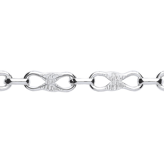Silver  Flattened Infinity Anchor Chain Bracelet - GVB338