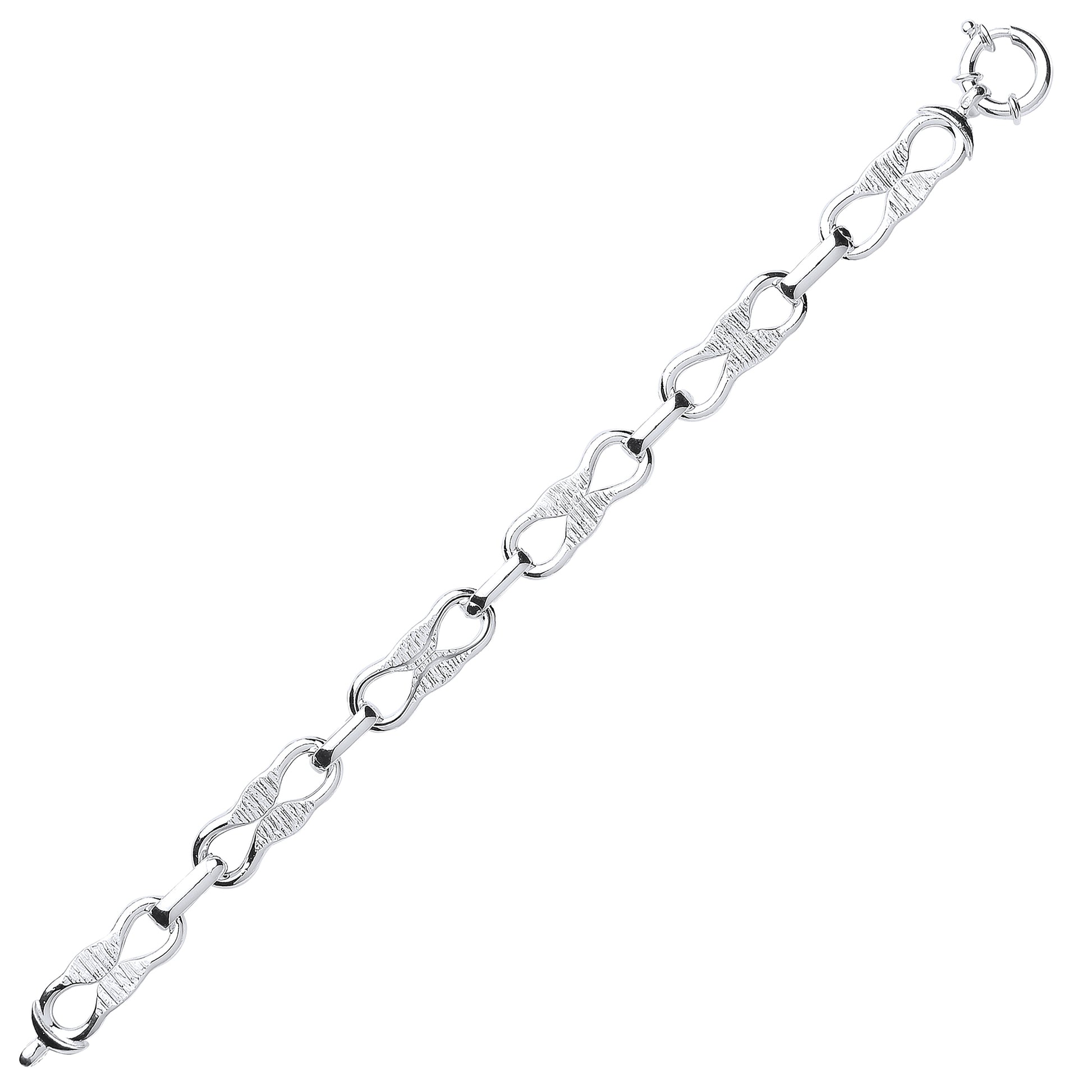 Silver  Flattened Infinity Anchor Chain Bracelet - GVB338