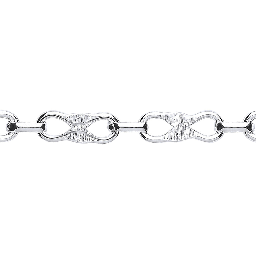 Silver  Flattened Infinity Anchor Chain Bracelet - GVB338